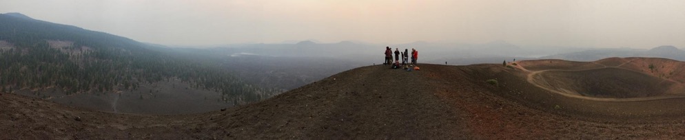 Me and my group on the crater edge in Lassen Volcanic National Park